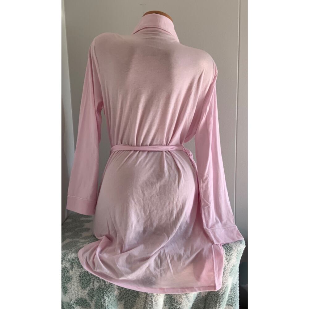 Victoria's Secret Cotton Blend Robe sz X-Large So Soft Long Sleeve Baby Pink - Picture 2 of 3
